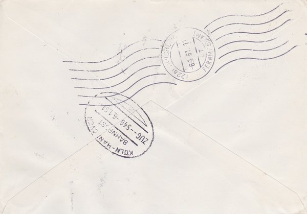 DDR 578A, 3x580A, 800-803 Satz Express-Einschreiben-Brief von Berlin W8 (Ost) nach Duisburg (West)