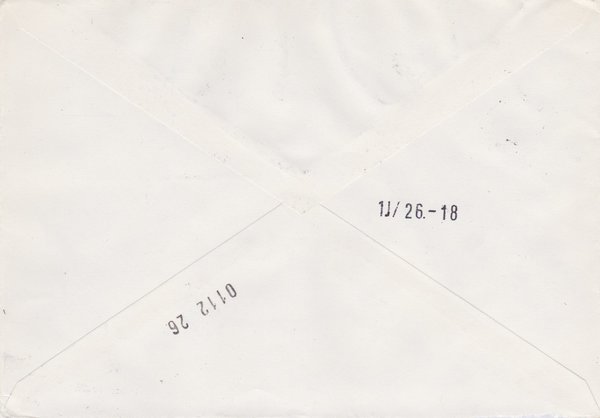 DDR 578A, 650, 698-703 Satz, Express-Einschreiben-Brief von Berlin W8 (Ost) nach Duisburg (West)