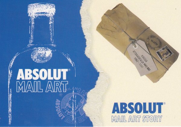ABSOLUT MAIL ART (Postkunst) - Absolut Vodka Sweden - Promo-Card aus Italien