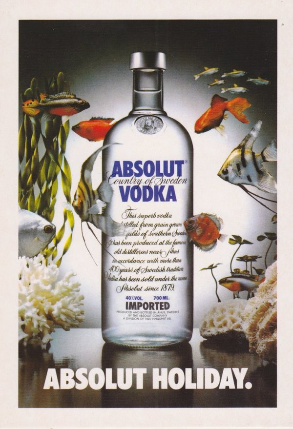 ABSOLUT HOLIDAY (Feiertag) - Absolut Vodka Sweden - Promo-Card aus Italien