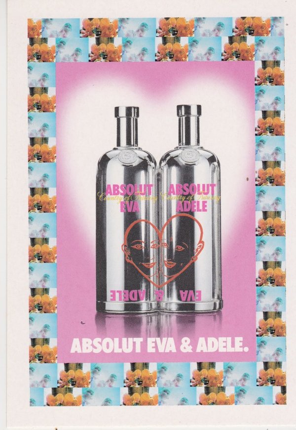 ABSOLUT EVA & ADELE (Künstler-Paar) - Absolut Vodka Sweden - Promo-Card aus Italien