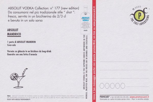 ABSOLUT MOBILE II (Schwerkraft) - Absolut Vodka Sweden - Promo-Card aus Italien