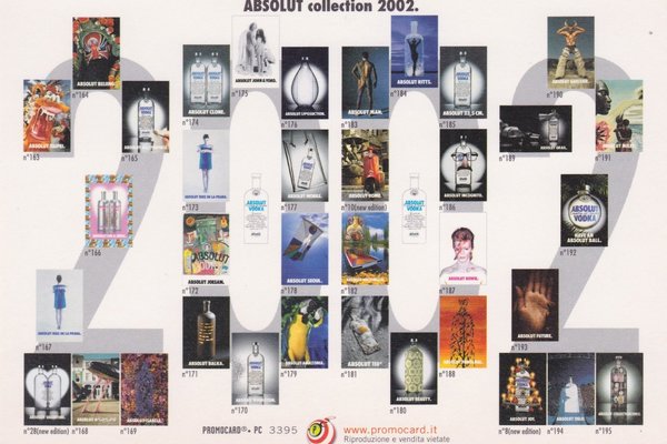 ABSOLUT COLLECTION 2002 (Sammlung 2002) - Absolut Vodka Sweden - Promo-Card aus Italien