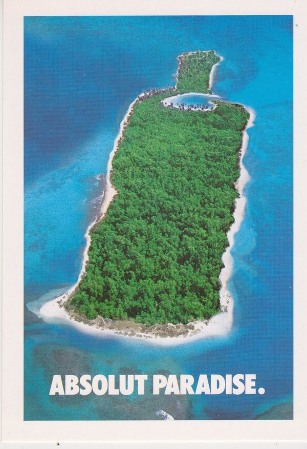 ABSOLUT PARADISE (Paradies) - Absolut Vodka Sweden - Promo-Card aus Italien