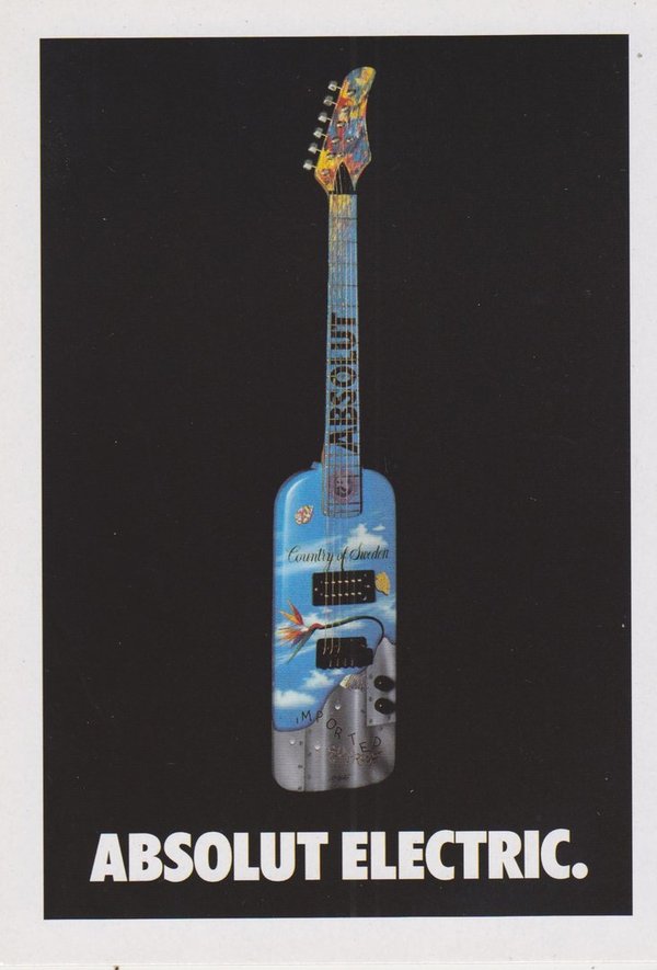 ABSOLUT ELECTRIC  (E-Gitarre) - Absolut Vodka Sweden - Promo-Card aus Italien