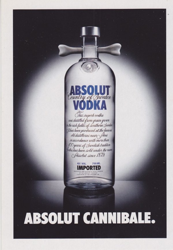 ABSOLUT CANNIBALE II (Men-Eater) - Absolut Vodka Sweden - Promo-Card aus Italien