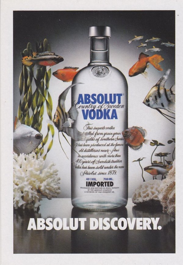 ABSOLUT DISCOVERY (Die Entdeckung) - Absolut Vodka Sweden - Promo-Card aus Italien