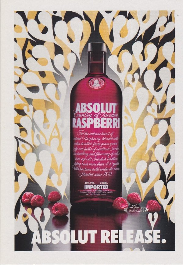 ABSOLUT RELEASE V (Veröffentlichung) - Absolut Vodka Sweden - Promo-Card aus Italien