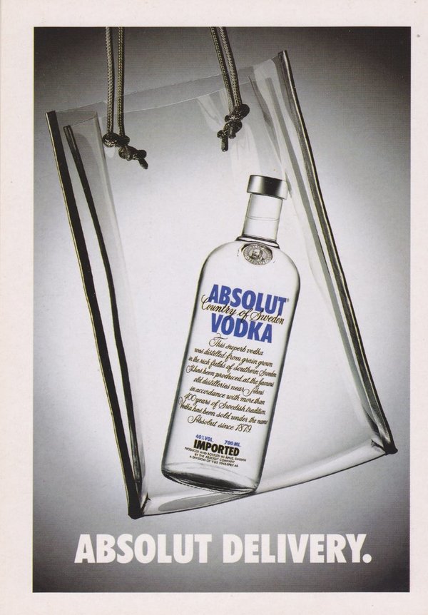 ABSOLUT DELIVERY (Auslieferung) - Absolut Vodka Sweden - Promo-Card aus Italien
