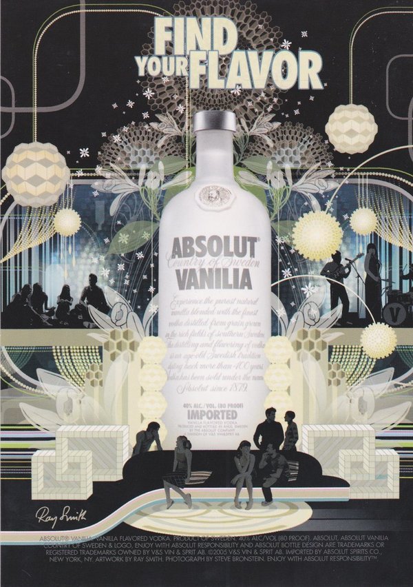 ABSOLUT VANILIA - Find Your flavor - Absolut Vodka Sweden - GO-Card aus USA