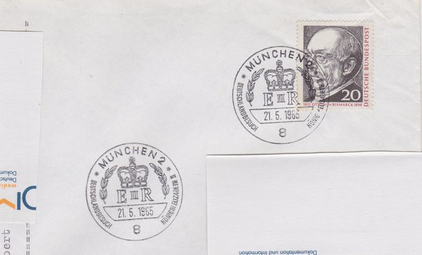 BUND 463 Standardbrief <Deutschlandbesuch Königin Elisabeth II> Sonderstempel vom 21-05-1965