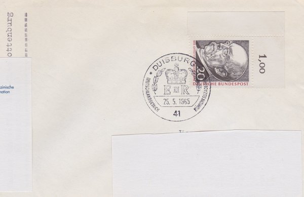 BUND 463 Standardbrief <Deutschlandbesuch Königin Elisabeth II> Sonderstempel vom 25-05-1965