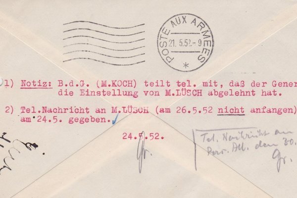 BERLIN 47 - Standardbrief (Berliner Bauten) an Franz. Militär-Dienststelle - Stempel vom 21-05-1963