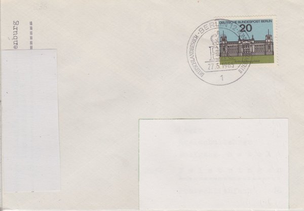 BERLIN 236 - Standardbrief (Hauptstädte) Königin Elisabeth II mit Sonderstempel vom 27-05-1965