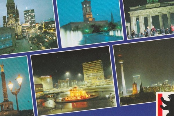 BERLIN 287 (3x) - Standard-Postkarte (Brandenburger Tor) mit Letzttags-Tagesstempel vom 31-12-1991