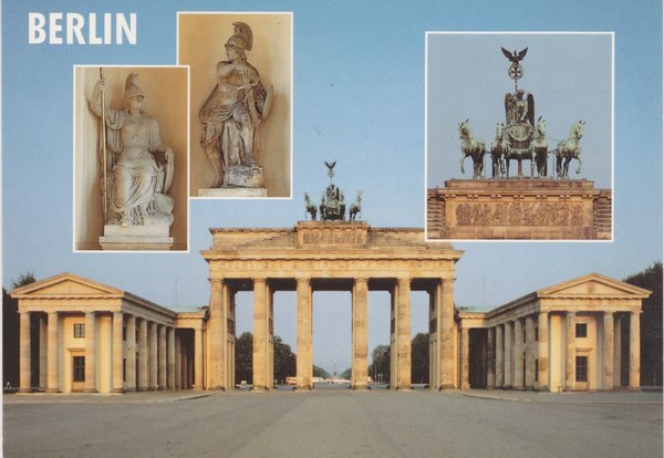 BERLIN 288 (2x) - Standard-Postkarte (Brandenburger Tor) mit Letzttags-Tagesstempel vom 31-12-1991