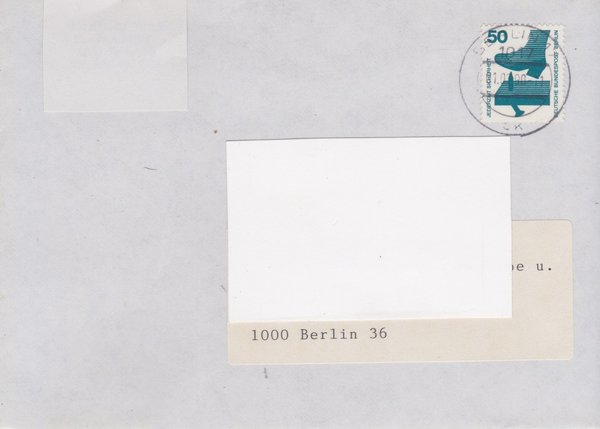 BERLIN 408A - Standardbrief (Unfall) - Währungsunion - Remailing -  mit Tagesstempel vom 01-07-1990