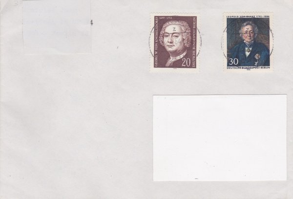 BERLIN 377, 464 - Standardbrief (L. von Ranke + von Knobelsdorff) mit Tagesstempel vom 07-12-1984