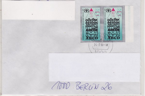 DP 3353 (2x) - Standardbrief - (Alphabetisierung) - mit Ersttags-Tagesstempel vom 24-07-1990