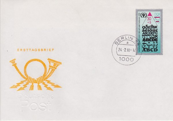 DP 3353 - Ersttagsbrief - (Alphabetisierung) - mit Ersttags-Tagesstempel Berlin 28  vom 24-07-1990