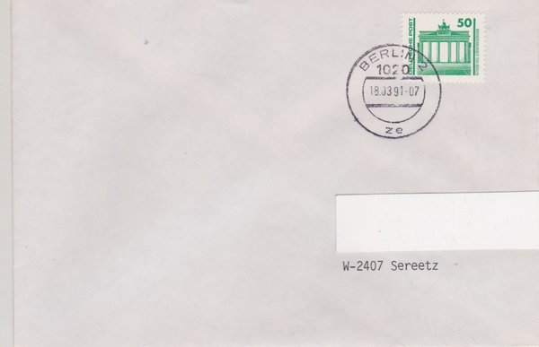 DP 3346 - Standardbrief - (Bauwerke + Denkmäler) - Volkskammerwahl - mit Tagesstempel vom 18-03-1991