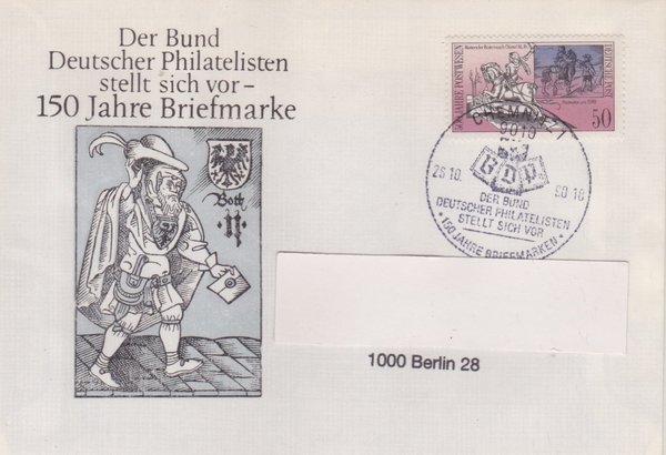 DP 3355 - Standardbrief - (500 Jahre Internationale Postverbindungen) - Sonderstempel vom 28-10-1990