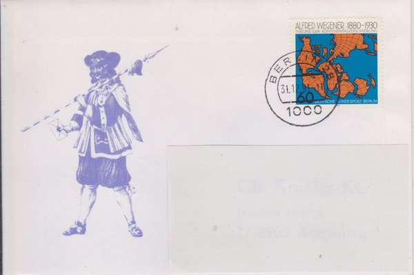 BERLIN 616 - Standardbrief nach Augsburg - mit Letzttags-Tagesstempel vom 31-12-1991