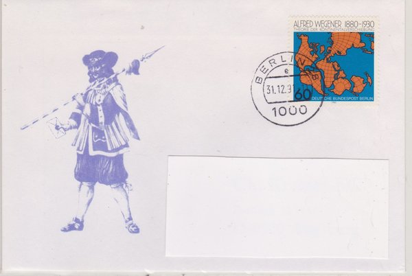 BERLIN 616 - Standardbrief nach Augsburg - mit Letzttags-Tagesstempel vom 31-12-1991