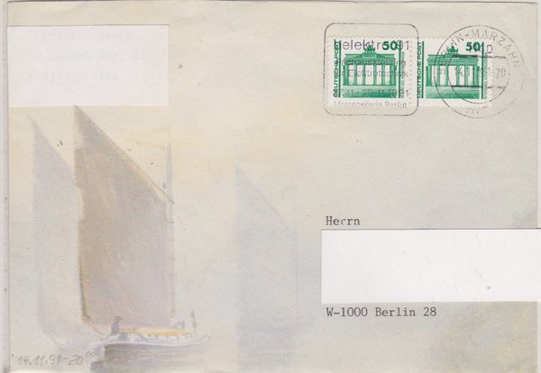 DP 3346 (2x) - Standardbrief - (Bauwerke + Denkmäler) - mit Tagesstempel vom 14-11-1991