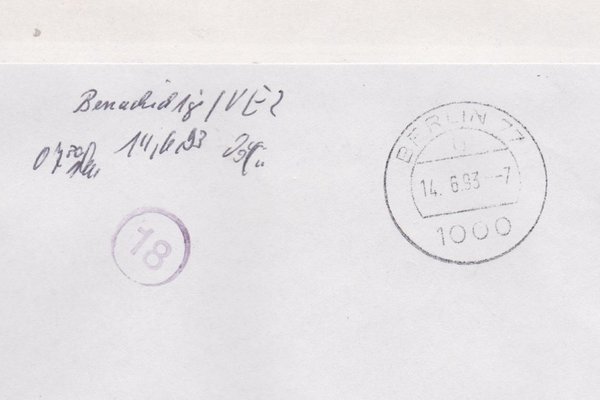 BUND 1397 (3x) - Wertbrief/Express - mit V-Nummernzettel mit <O> 1614 mit Tagesstempel 12-06-1993