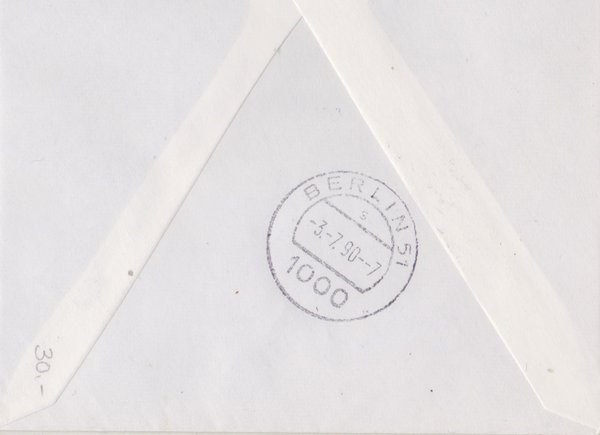 DP 3345, 3348 ua- Express-Einschreibebrief - (Bauwerke + Denkmäler) Ersttags-Tagesstempel 02-07-1990