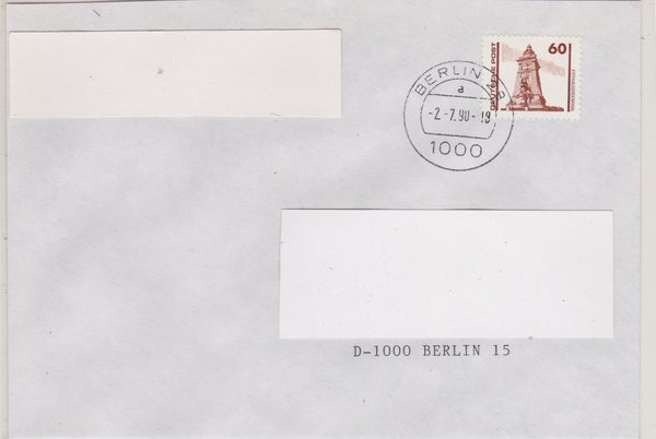 DP 3347 - Standardbrief - (Bauwerke + Denkmäler) - Währungsunion - Ersttags-Tagesstempel 02-07-1990