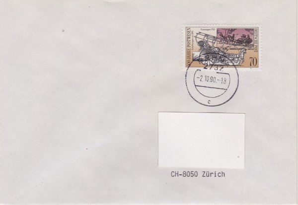 DP 3356 - Auslandsbrief - (500 Jahre Internationale Postverbindungen) - Tagesstempel vom 02-10-1990