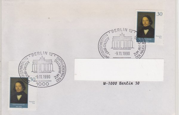 DP 3358 (2x) - Standardbrief - (Wiederaufbau der Neuen Synagoge Berlin) Sonderstempel vom 09-11-1990