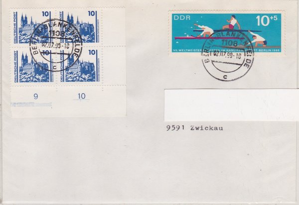 DP 3344 (4x) ua - Standardbrief - (Bauwerke + Denkmäler ua ) - Ersttags-Tagesstempel vom 02-07-1990