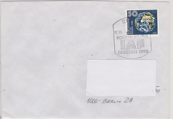 DP 3361 Ersttagsbrief - (Astronautische Föderation) - mit Ersttags-Sonderstempel vom 02-10-1990