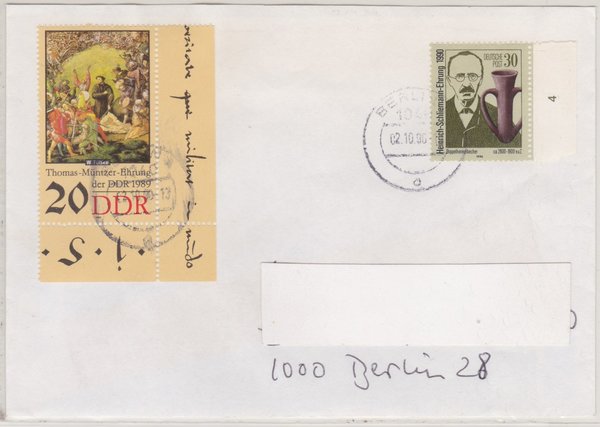 DP 3364 ua - Standardbrief - (Todestag von Heinrich Schliemann ua) - mit Tagesstempel vom 02-10-1990