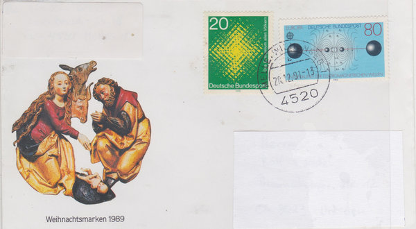 BUND 647, 1176 Standardbrief <Kathol. Weltmission ua> mit Tagesstempel Melle Wiehengeb. 28-12-1991