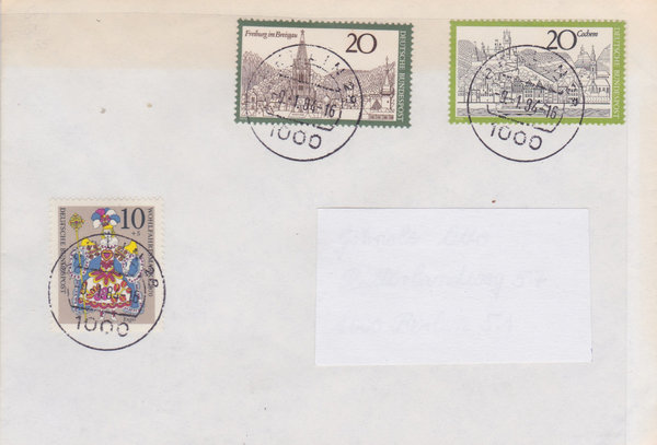 BUND 649, 654, 655  Standardbrief <Fremdenverkehr ua> mit Tagesstempel Berlin vom 09-01-1984