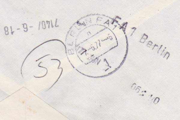BUND 851, 858 Expressbrief <Industrie+Technik> mit Tagesstempel Ludwigsburg vom 06-06-1977