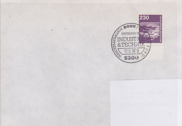 BUND 994 Ersttagsbrief <Industrie + Technik> mit Ersttags-Sonderstempel Bonn 1 vom 17-05-1979
