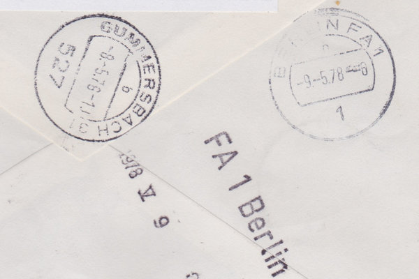 BUND 916A, 920 Expressbrief <Burgen und Schlösser> mit Tagesstempel Gummersbach 1 vom 08-05-1978