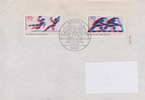 BUND 1009, 1010 Satz Standard-Ersttagsbrief <Sporthilfe> Ersttags-Sonderstempel Bonn vom 05-04-1979