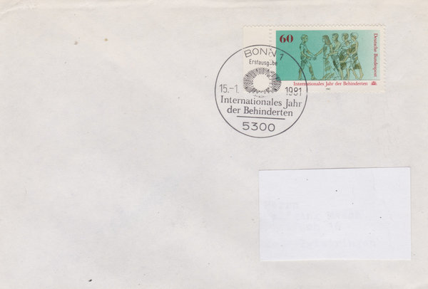 BUND 1083 Standard-Ersttagsbrief <Jahr der Behinderten> Ersttags-Sonderstempel Bonn vom 15-01-1981