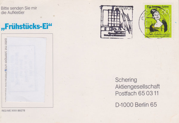 BUND 1129 Standard-Postkarte <150. Geburtstag Wilhelm Busch> Werbestempel Pirmasens 31-05-1982