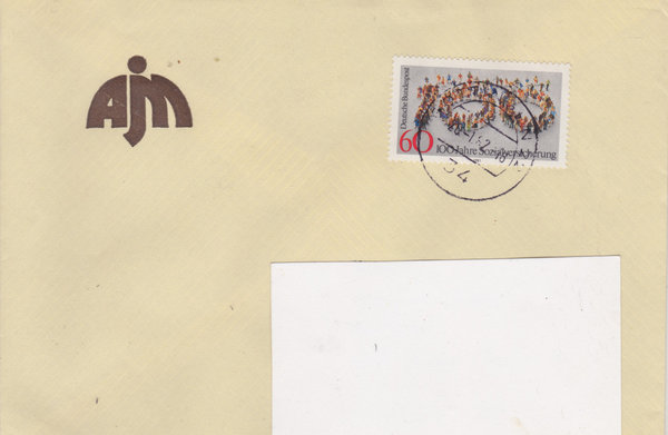 BUND 1116 Standardbrief <100 Jahre Sozialversicherung> mit Tagesstempel Göttingen vom 26-01-1982