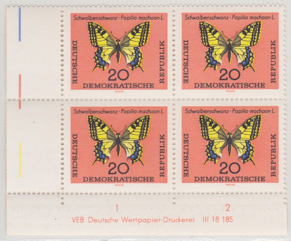 DDR 1006 (4x) Leipziger Herbstmesse 1963 mit DV VEB Deutsche Wertpapier-Druckerei 1 III-18-185 **