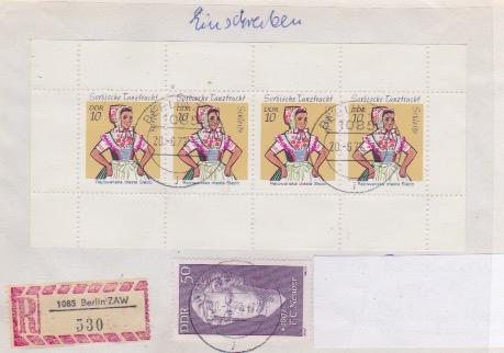 DDR 1723 (4x) aus H-Blatt 12a, 1735,  Einschreibebrief mit Tagesstempel vom 20-6-1972, (Ost/West)
