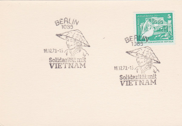 DDR 1842, Sonderstempel-Beleg: Solidarität mit Vietnam vom 16-12-1971 - Berlin 1085