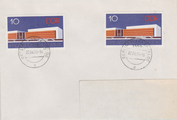 DDR 2121 (2x), Ersttagsbrief mit Ersttags-Tagesstempel vom 22-4-1976, portogerecht, (Ost/Ost)